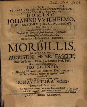 Specimen Inaugurale Medicum De Morbillis