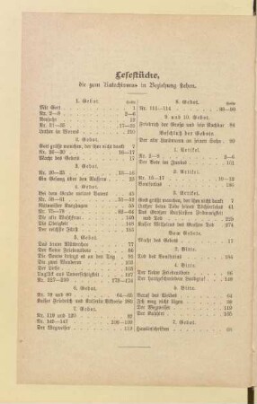 Lesestücke, die zum Katechismus in Beziehung stehen