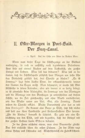 II. Oster-Morgen in Port-Said. - Der Suez-Canal