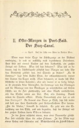 II. Oster-Morgen in Port-Said. - Der Suez-Canal