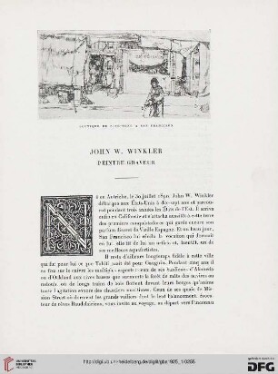 5. Pér. 11.1925: John W. Winkler : peintre-graveur