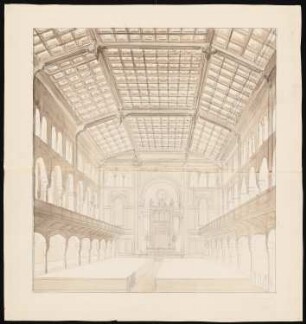 Neue Synagoge, Berlin Vorstudien: Innenansicht