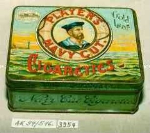 Blechdose für "PLAYER'S NAVY CUT. CIGARETTES Gold Leaf"