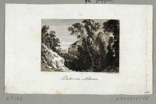 Baumlandschaft in Lohmen in der Sächsischen Schweiz, aus Brückners Pitoreskischen Reisen um 1800