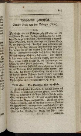 Vierzehntes Hauptstück. Von der Gicht oder dem Podagra (Gout).