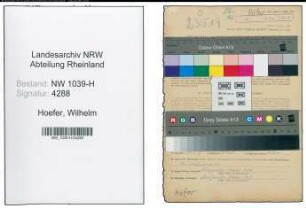 Entnazifizierung Wilhelm Hoefer , geb. 23.08.1906 (Arzthelfer)