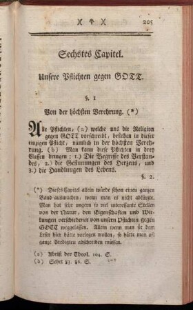 Sechstes Capitel. Unsere Pflichten gegen Gott.