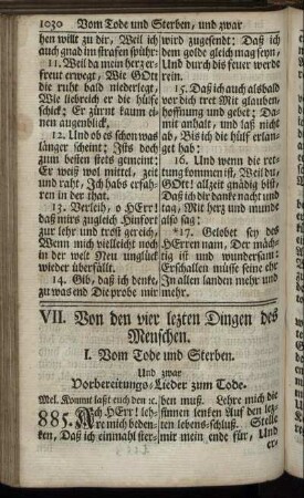 VII. Von den vier lezten Dingen des Menschen.