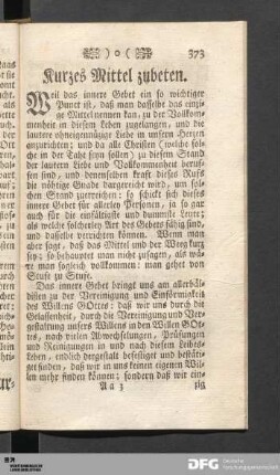 Kurzes Mittel zubeten.