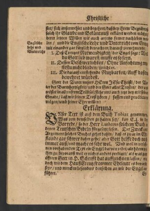 Erklärung. Erster Theil. [1. Deß Creutzes Nothwendigkeit.]