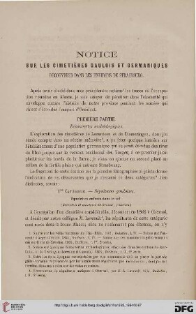 2.Ser. 2.1863/64: Notice sur les cimetières gaulois et germaniques découverts dans les environs de Strasbourg