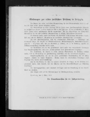 Meldungen zur ersten juristischen Prüfung in Leipzig