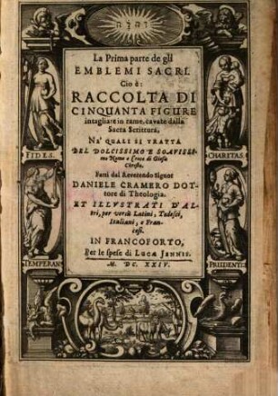 La I. Part. de gli Emblemi sacri