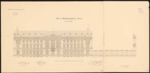 Post- und Betriebsamtsgebäude, Bremen: Hauptansicht 1:75