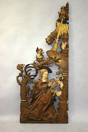 Maria - Schalldeckel der Kanzel der Marienkirche