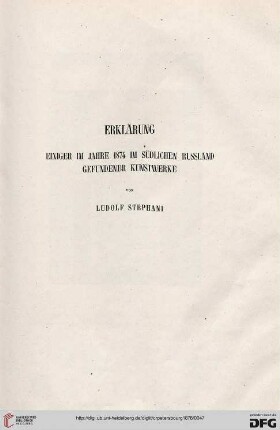 Erklärung einier im Jahre 1874 im südlichen Russland gefundener Kunstwerke