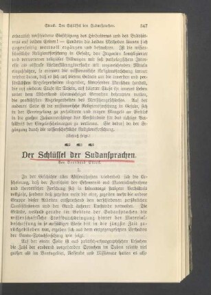 Der Schlüssel der Sudansprachen