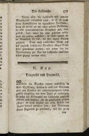 II. Kap. Diagnosis und Prognosis.