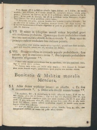 Bonitatis & Malitiae moralis Mensura