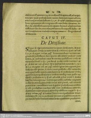 Caput IV. De Divisione