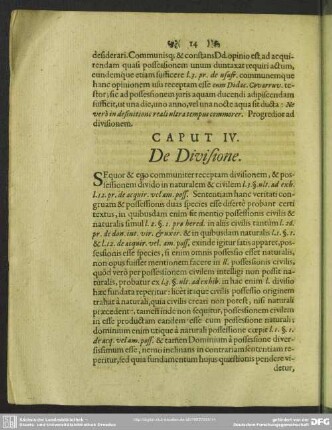 Caput IV. De Divisione