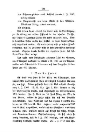 B. Das Rathhaus.