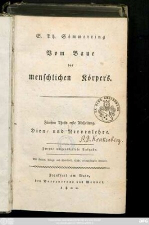 Theil 5, Abth. 1: Lehre vom Hirne und von den Nerven