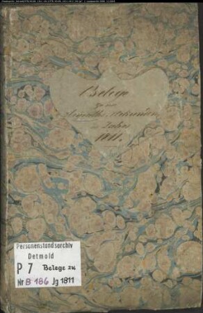 Belegakten zu den Heiratsregistern 1811, 1812 und 1813 der Munizipalität Sendenhorst.