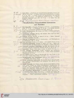 Metallarbeiten, wissenschaftliche Instrumente und Ähnliches (Nr. 17-49)