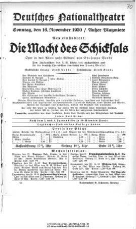 Die Macht des Schicksals (La Forza del Destino)