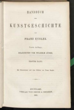Bd. 1: Handbuch der Kunstgeschichte