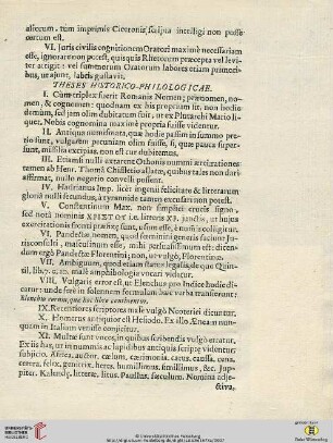 Theses Historico - Philologicae