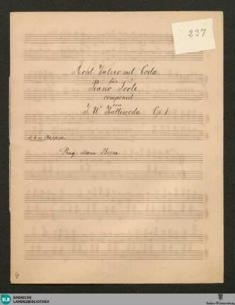Waltzes - JWK Mus.Ms. 237 : pf; F; op. 1, StrK op. 1
