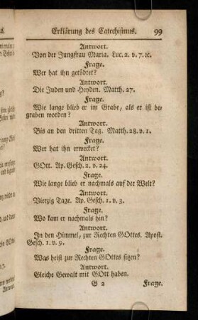 99-101, Frage; Antwort; ...