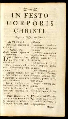In Festo Corporis Christi
