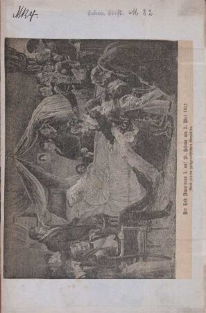 Der Tod Napoleons I. auf St. Helena am 5. Mai 1821. Nach einem zeitgenössischen Gemälde.
