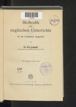 Methodik des englischen Unterrichts