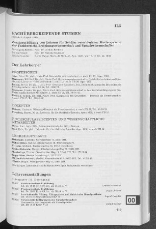 II.5 Fachübergreifende Studien