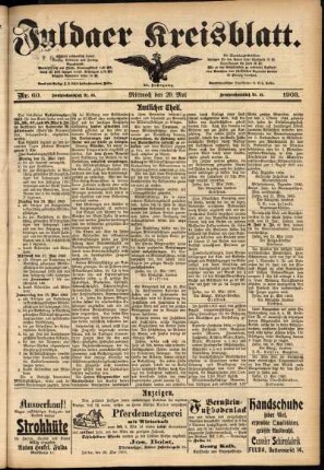 Zweite Ausgabe vom Mittwoch, den 20. Mai 1903.