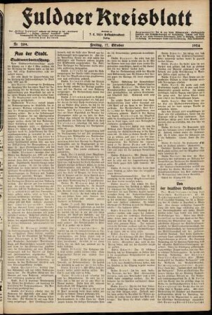Ausgabe vom Freitag, den 17. Oktober 1924.