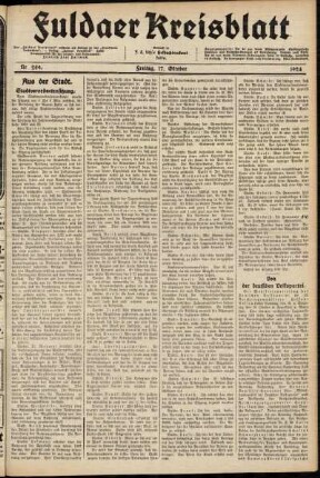 Ausgabe vom Freitag, den 17. Oktober 1924.