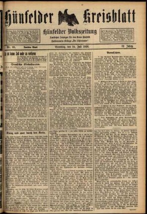 Zweite Ausgabe vom Samstag, den 24. Juli 1926.