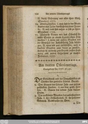 Am dritten Osterfeyertage. Evangelium Luc. XXIV, 36 - 47.