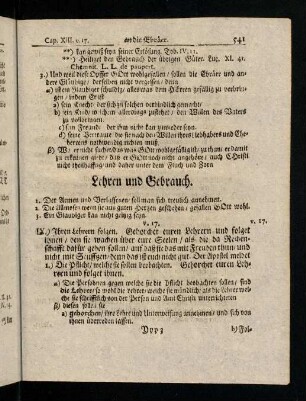 541-551, V. 17; Lehren und Gebrauch; V. 18 - 19; Lehren ...