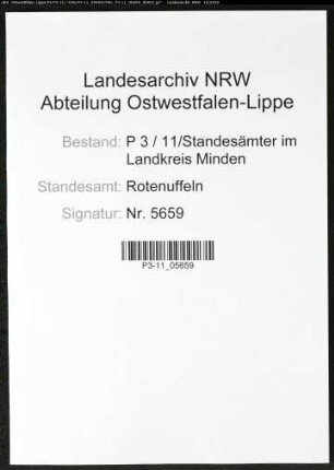 Sterberegister Standesamt Rothenuffeln