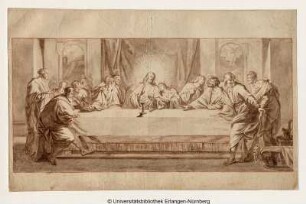 Das Heilige Abendmahl, in Einzelheiten an Lionardos Fresko sich anlehnend