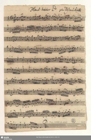 Flaut[o] travers[o] 2do zur Discant Ariette / Violino Solo. zur Discant-Arie gehörig