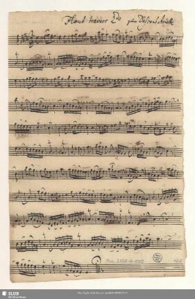 Flaut[o] travers[o] 2do zur Discant Ariette / Violino Solo. zur Discant-Arie gehörig