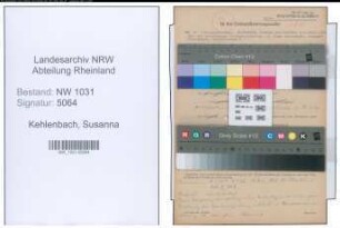 Entnazifizierung Susanna Kehlenbach , geb. 14.11.1904 ()