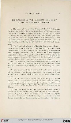Regulations of the American School of Classial Studies at Athens